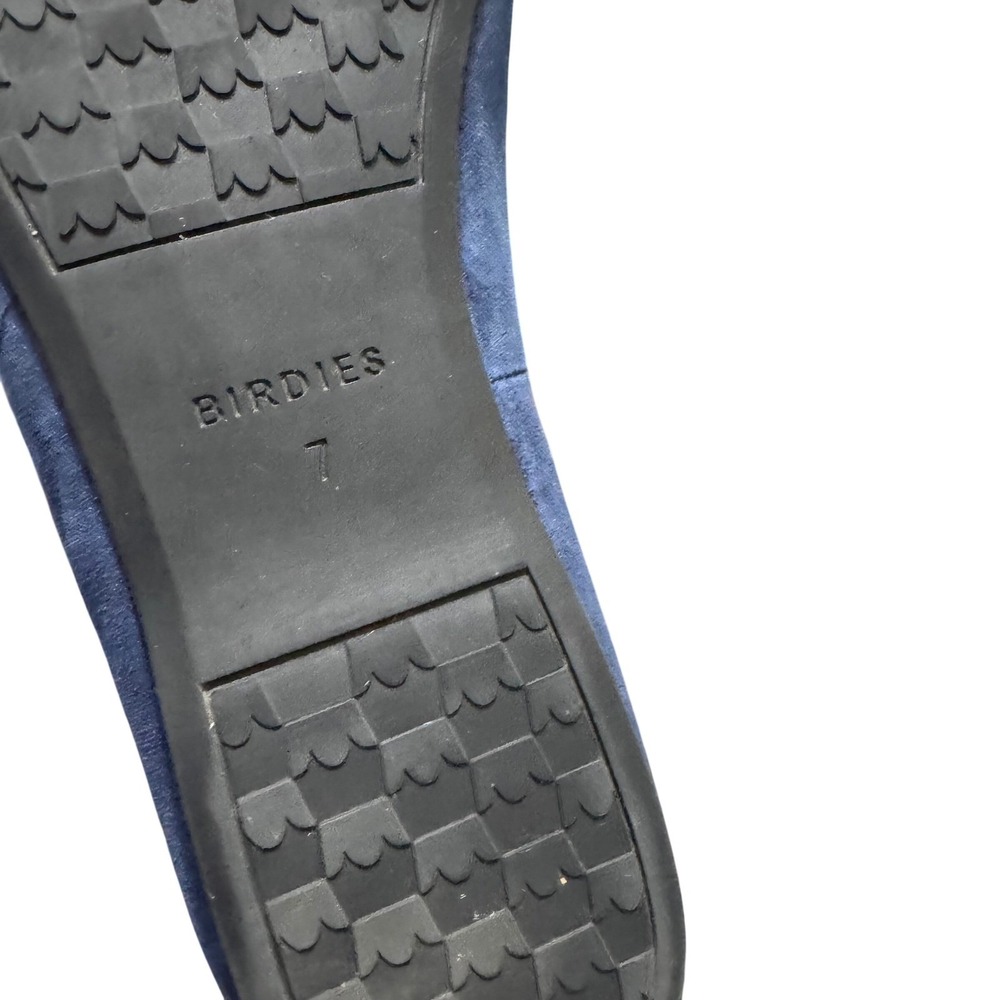 Birdies The Heron Loafers Womens 7 Navy Blue Suede Excellent Pointed Toe Flats - Picture 12 of 12